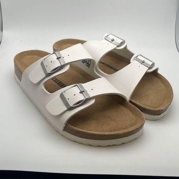CUSHIONAIRE Women's Comfy Cork Footbed Sandal 🔥 SIZE 8 WHITE - Picture 1 of 6